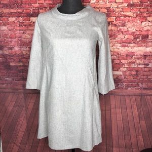 Theory Gray Wool 3/4 Sleeve Dress